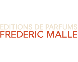 Logo von „Editions de Parfums Frédéric Malle“ mit eleganter Typografie in kontrastierenden Farben.