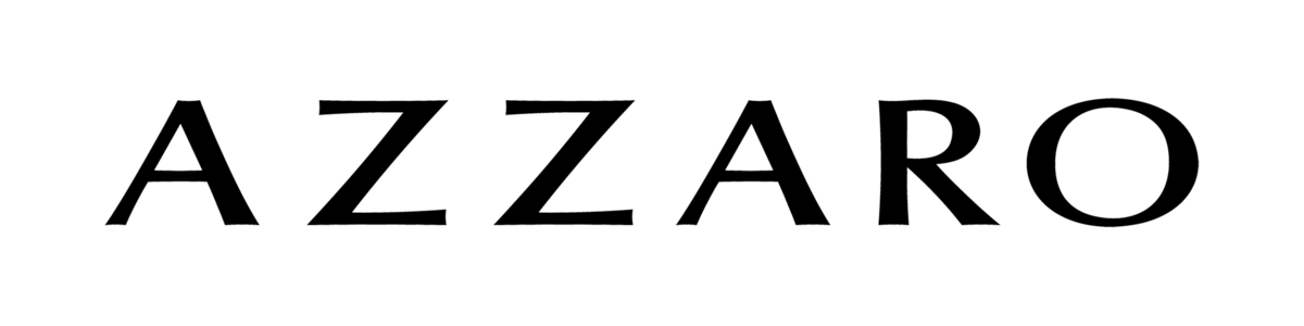 Logo of Azzaro, featuring the brand name in bold, uppercase letters with a modern design.
