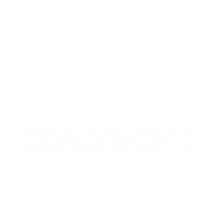 Un semplice sfondo bianco con il testo "GORDÍSSIMO" in un carattere grassetto e stilizzato.