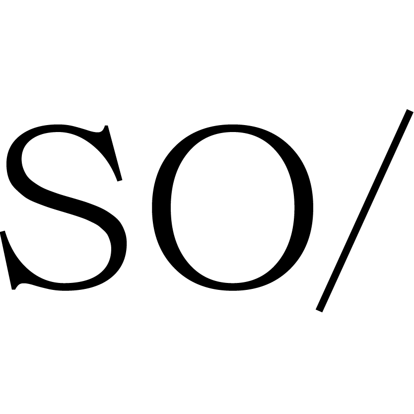 Design de texto com as letras «SO/» numa fonte arrojada e estilizada. As letras são predominantemente pretas sobre um fundo branco.