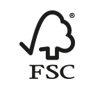 L'immagine riporta il logo del Forest Stewardship Council (FSC), raffigurante un albero stilizzato e un segno di spunta.